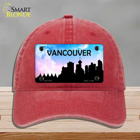 Vancouver Silhouette Novelty License Plate Hat Unconstructed Cotton / Red