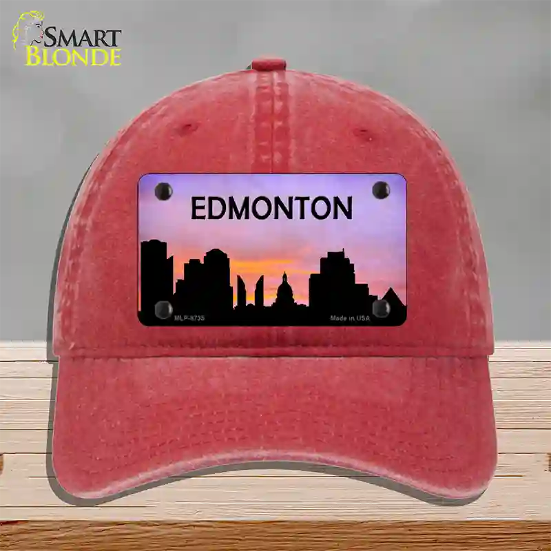 Edmonton Silhouette Novelty License Plate Hat Unconstructed Cotton / Red