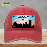 Calgary Silhouette Novelty License Plate Hat Unconstructed Cotton / Red