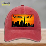 Guadalajara Silhouette Novelty License Plate Hat Unconstructed Cotton / Red