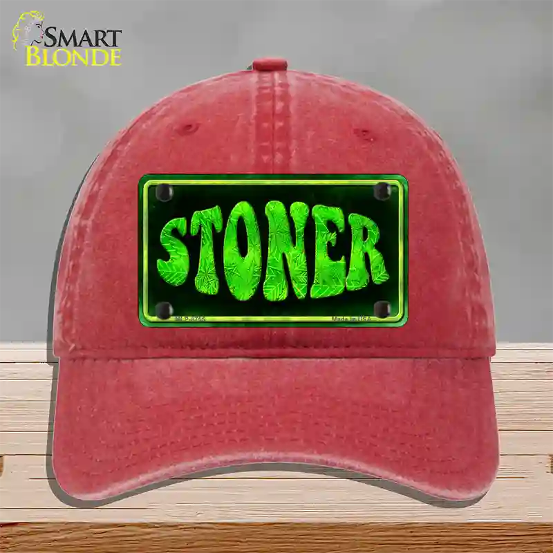 Stoner Novelty License Plate Hat Unconstructed Cotton / Red