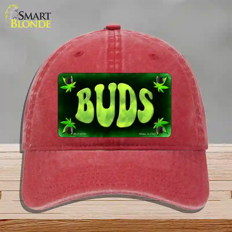 Buds Novelty License Plate Hat Unconstructed Cotton / Red