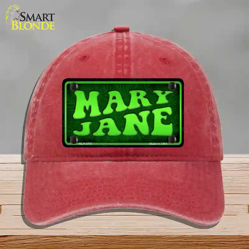 Mary Jane Novelty License Plate Hat Unconstructed Cotton / Red