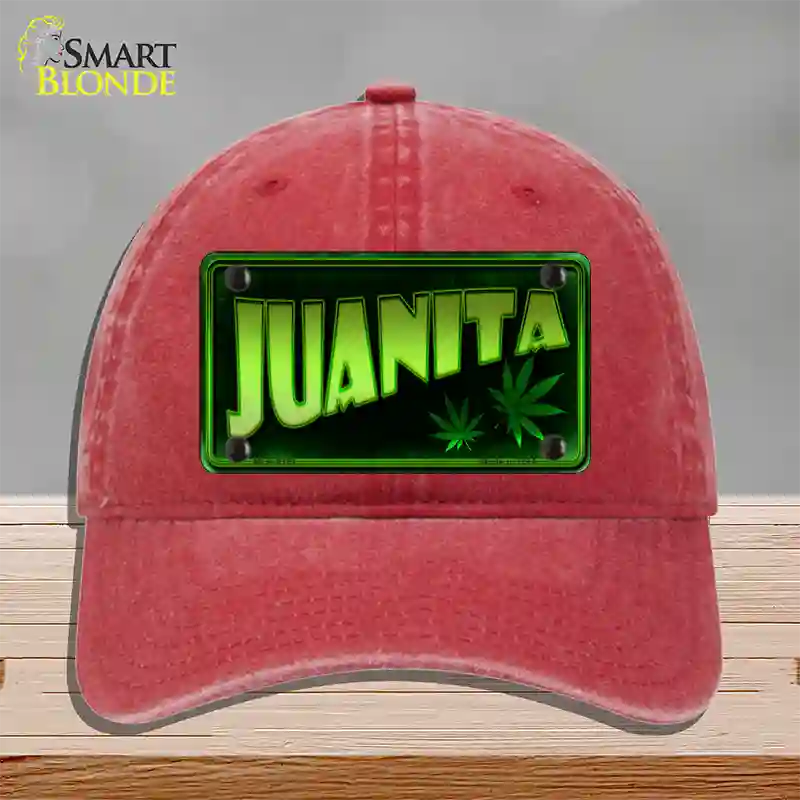 Juanita Novelty License Plate Hat Unconstructed Cotton / Red