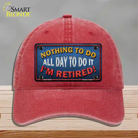 Nothing To Do Novelty License Plate Hat Unconstructed Cotton / Red