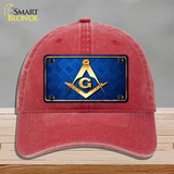 Freemasonry Novelty License Plate Hat Unconstructed Cotton / Red