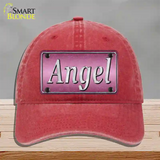 Angel Pink Novelty License Plate Hat Unconstructed Cotton / Red