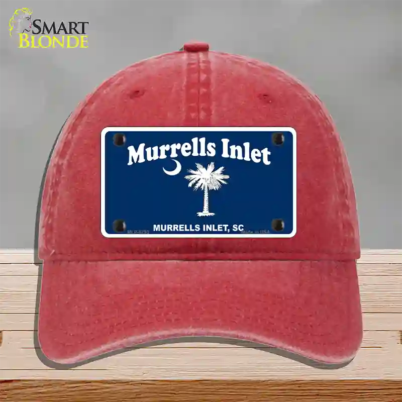 Murrells Inlet Novelty License Plate Hat Unconstructed Cotton / Red