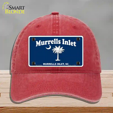 Murrells Inlet Novelty License Plate Hat Unconstructed Cotton / Red