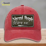 Normal People Novelty License Plate Hat Unconstructed Cotton / Red