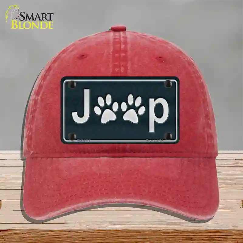 J**p Novelty License Plate Hat Unconstructed Cotton / Red