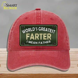 Greatest Farter Novelty License Plate Hat Unconstructed Cotton / Red