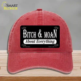 Bitch And Moan Novelty License Plate Hat Unconstructed Cotton / Red