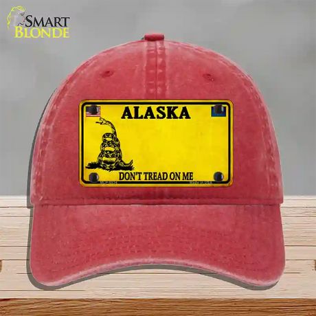 Alaska State Blank Novelty License Plate Hat Unconstructed Cotton / Red / Alaska Dont Tread On Me (8834):https | Clean | Yes