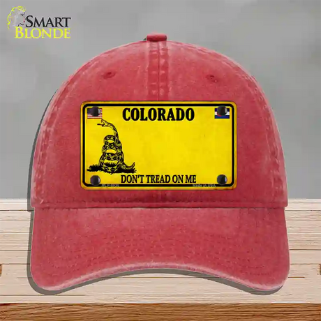 Colorado Dont Tread On Me Novelty License Plate Hat Unconstructed Cotton / Red