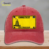 Connecticut Dont Tread On Me Novelty License Plate Hat Unconstructed Cotton / Red