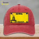 Iowa Dont Tread On Me Novelty License Plate Hat Unconstructed Cotton / Red