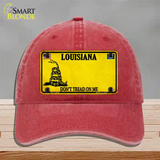 Louisiana Dont Tread On Me Novelty License Plate Hat Unconstructed Cotton / Red