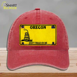 Oregon Dont Tread On Me Novelty License Plate Hat Unconstructed Cotton / Red