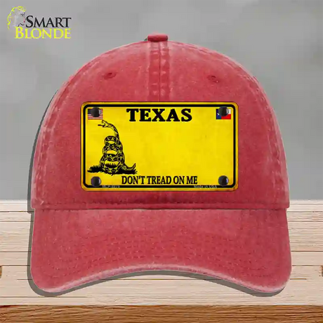 Texas Dont Tread On Me Novelty License Plate Hat Unconstructed Cotton / Red