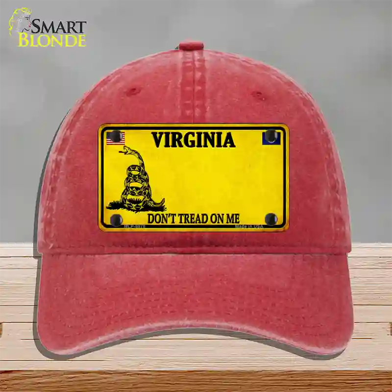 Virginia Dont Tread On Me Novelty License Plate Hat Unconstructed Cotton / Red