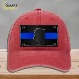 Arizona Thin Blue Line Novelty License Plate Hat Unconstructed Cotton / Red