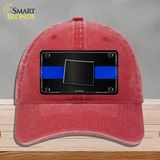 Colorado Thin Blue Line Novelty License Plate Hat Unconstructed Cotton / Red