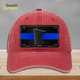 Minnesota Thin Blue Line Novelty License Plate Hat Unconstructed Cotton / Red