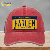 Harlem New York Novelty License Plate Hat Unconstructed Cotton / Red