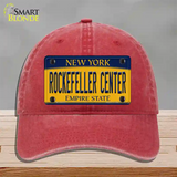 Rockefeller Center New York Novelty License Plate Hat Unconstructed Cotton / Red