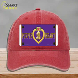 Purple Heart Novelty License Plate Hat Unconstructed Cotton / Red