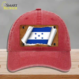 Honduras Flag Scroll Novelty License Plate Hat Unconstructed Cotton / Red