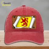 Scotland Rampant Lion Flag Scroll Novelty License Plate Hat Unconstructed Cotton / Red