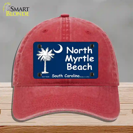 North Myrtle Beach Flag Novelty License Plate Hat Unconstructed Cotton / Red