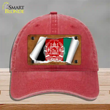 Afghanistan Flag Scroll Novelty License Plate Hat Unconstructed Cotton / Red