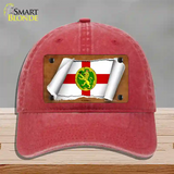 Alderney Flag Scroll Novelty License Plate Hat Unconstructed Cotton / Red