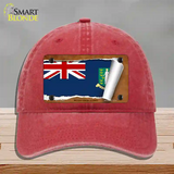 British Virgin Island Flag Scroll Novelty License Plate Hat Unconstructed Cotton / Red