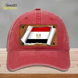 Egypt Flag Scroll Novelty License Plate Hat Unconstructed Cotton / Red