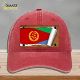 Eritrea Flag Scroll Novelty License Plate Hat Unconstructed Cotton / Red