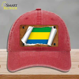 Gabon Flag Scroll Novelty License Plate Hat Unconstructed Cotton / Red