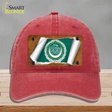 League of Arab States Flag Scroll Novelty License Plate Hat Unconstructed Cotton / Red