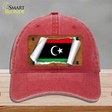 Libya Flag Scroll Novelty License Plate Hat Unconstructed Cotton / Red