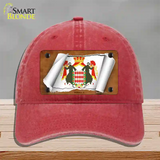 Monaco-S Flag Scroll Novelty License Plate Hat Unconstructed Cotton / Red