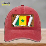 Senegal Flag Scroll Novelty License Plate Hat Unconstructed Cotton / Red