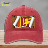 Sri Lanka Flag Scroll Novelty License Plate Hat Unconstructed Cotton / Red