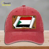 Sudan Flag Scroll Novelty License Plate Hat Unconstructed Cotton / Red