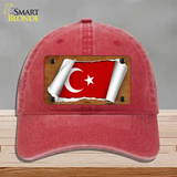 Turkey Flag Scroll Novelty License Plate Hat Unconstructed Cotton / Red