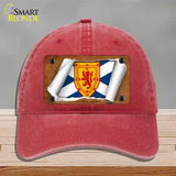 Scotland St. Andrews Flag Scroll Novelty License Plate Hat Unconstructed Cotton / Red