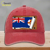 New South Wales Flag Scroll Novelty License Plate Hat Unconstructed Cotton / Red