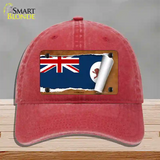 Tasmania Flag Scroll Novelty License Plate Hat Unconstructed Cotton / Red